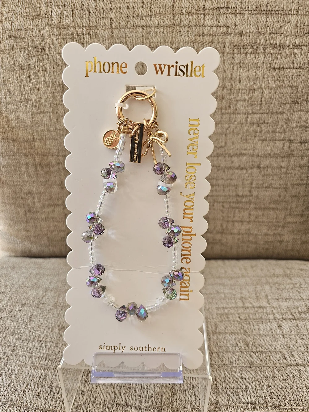 Simply Southern Gold and Iridescent Purple Beaded Wristlet